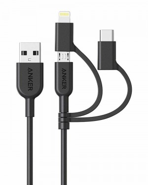 Anker 321 USB-A to Lightning Cable (3 ft 3-in-1) Negros | Mexico SXU946820