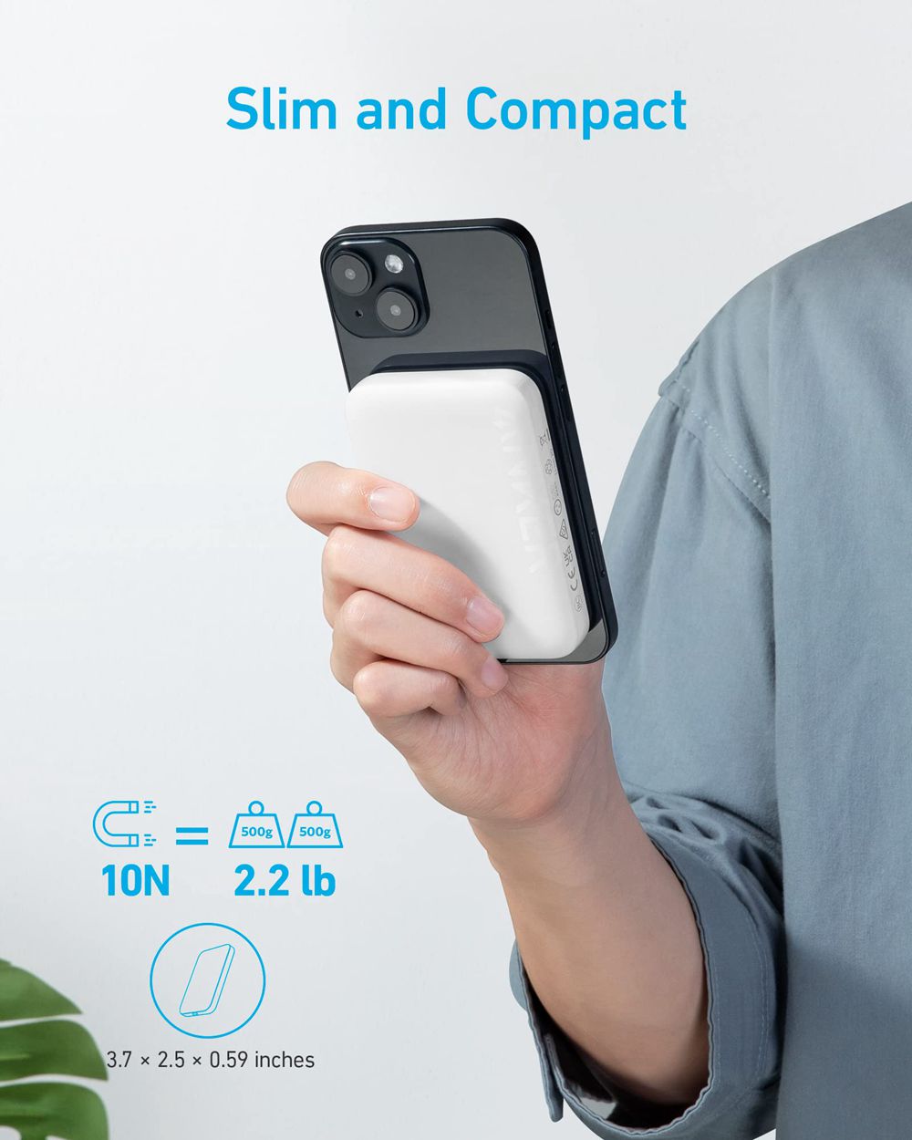 Anker 321 MagGo Battery (PowerCore Magnetic 5K) Blancos | Mexico BCK412873