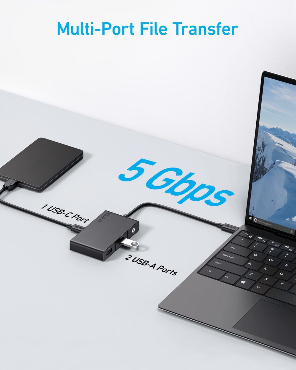 Anker 322 USB-C Hub (5-in-1) Negros | Mexico KTI516087