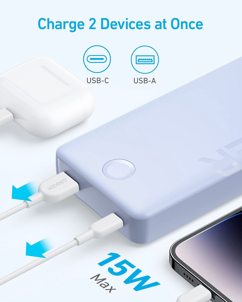 Anker 325 Power Bank (PowerCore 20K II) Azules | Mexico NVY769518