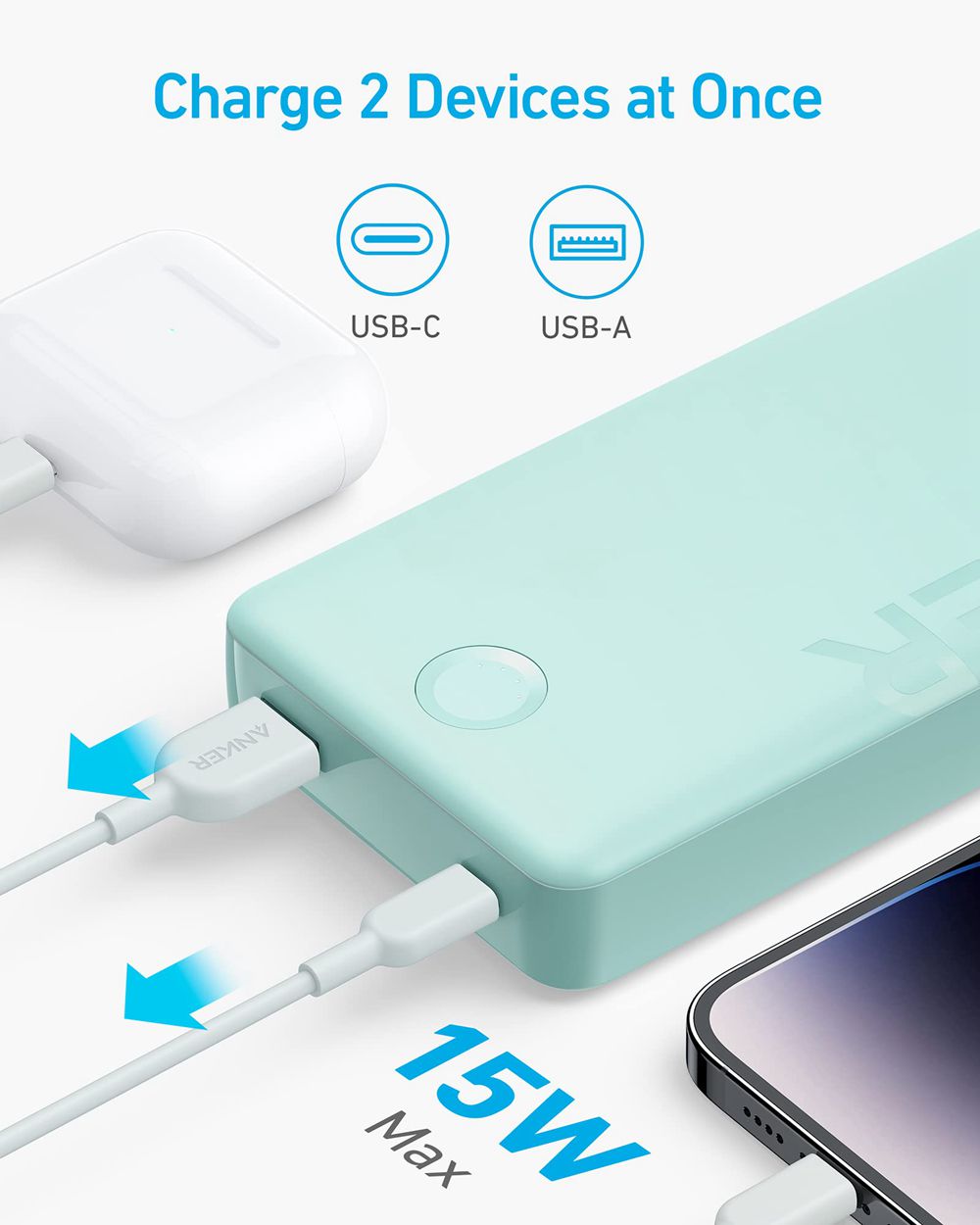 Anker 325 Power Bank (PowerCore 20K II) Verdes | Mexico HXE647215