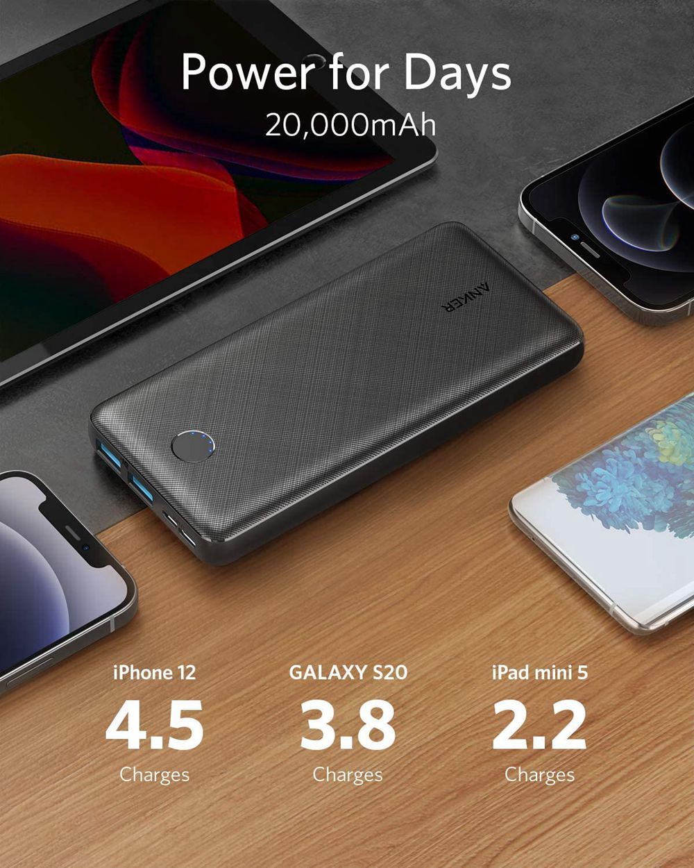 Anker 325 Power Bank (PowerCore 20K) Negros | Mexico BSM510629