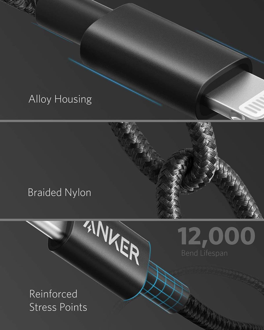 Anker 331 USB-C to Lightning Cable Negros | Mexico UJA436590