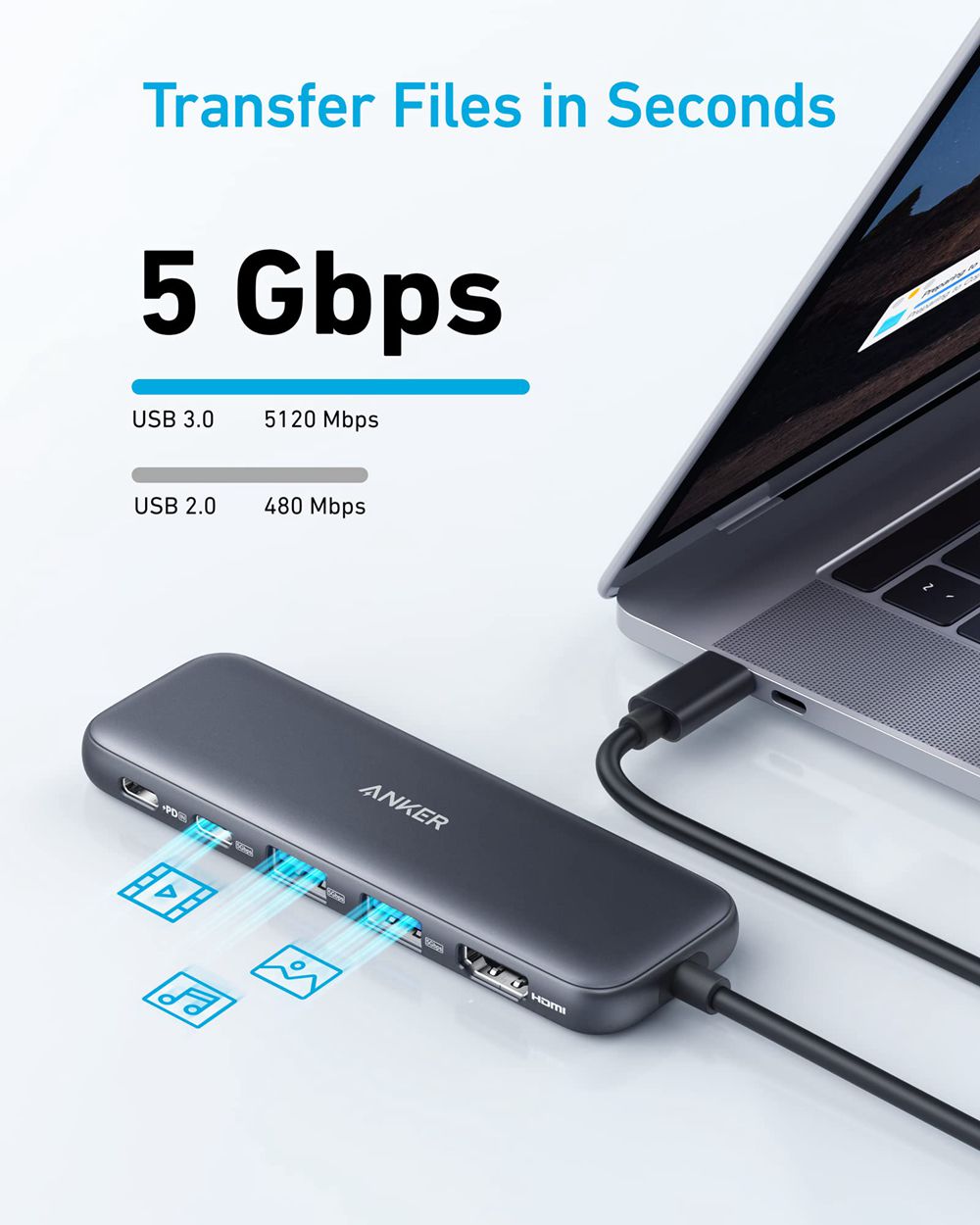 Anker 332 USB-C Hub (5-in-1) Negros | Mexico VDI365724