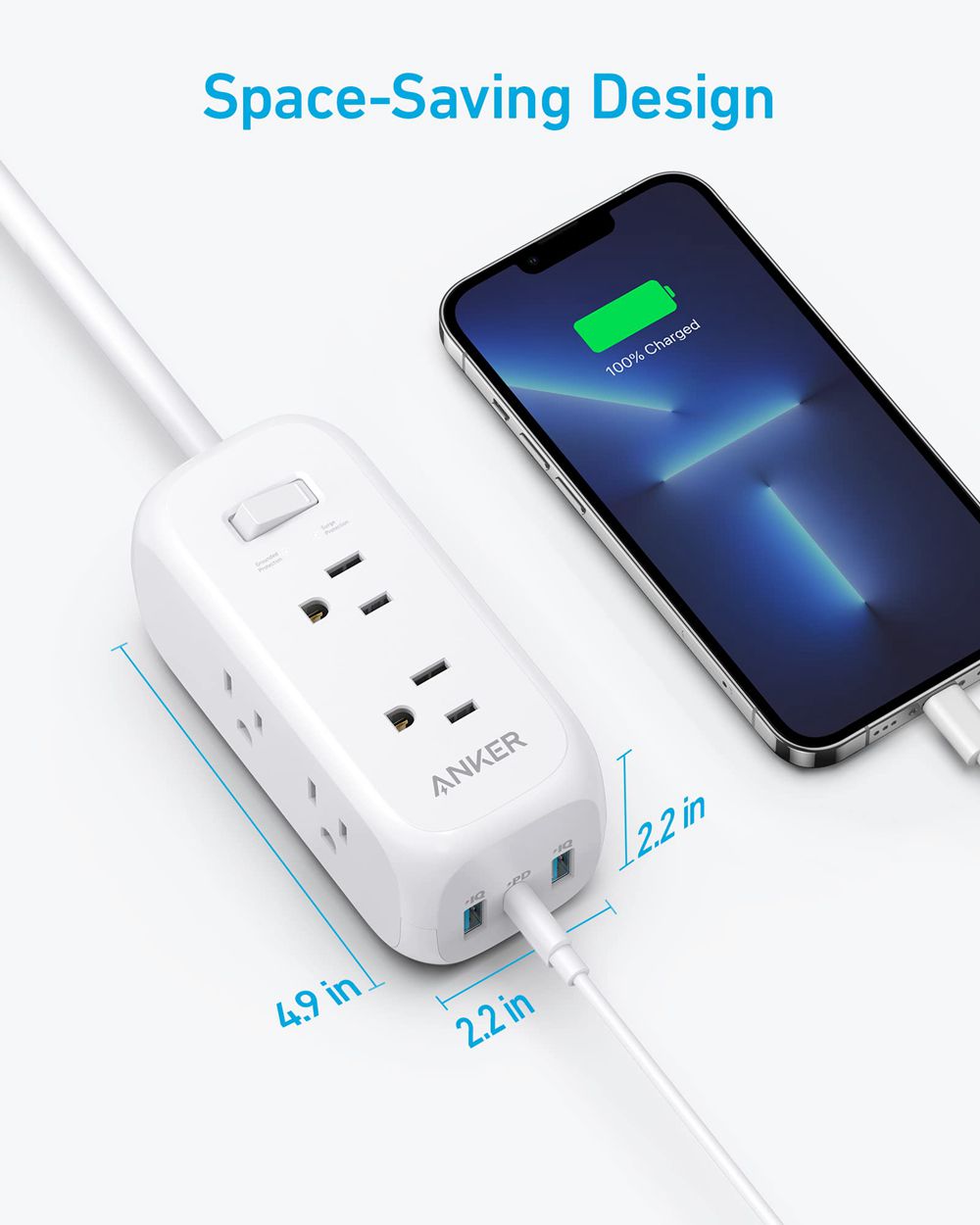 Anker 332 USB Power Strip Blancos | Mexico FPH571089