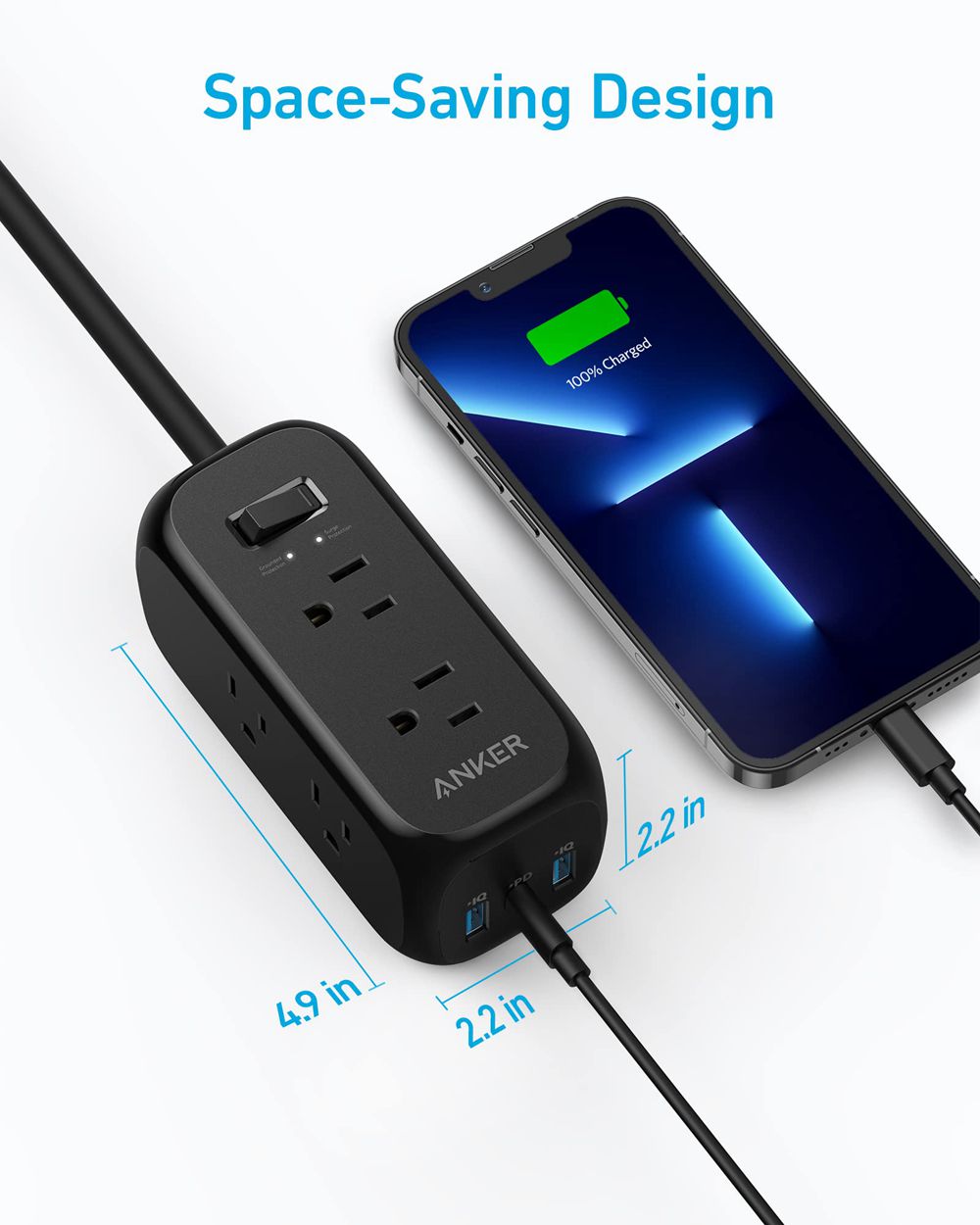Anker 332 USB Power Strip Negros | Mexico ZSL360812