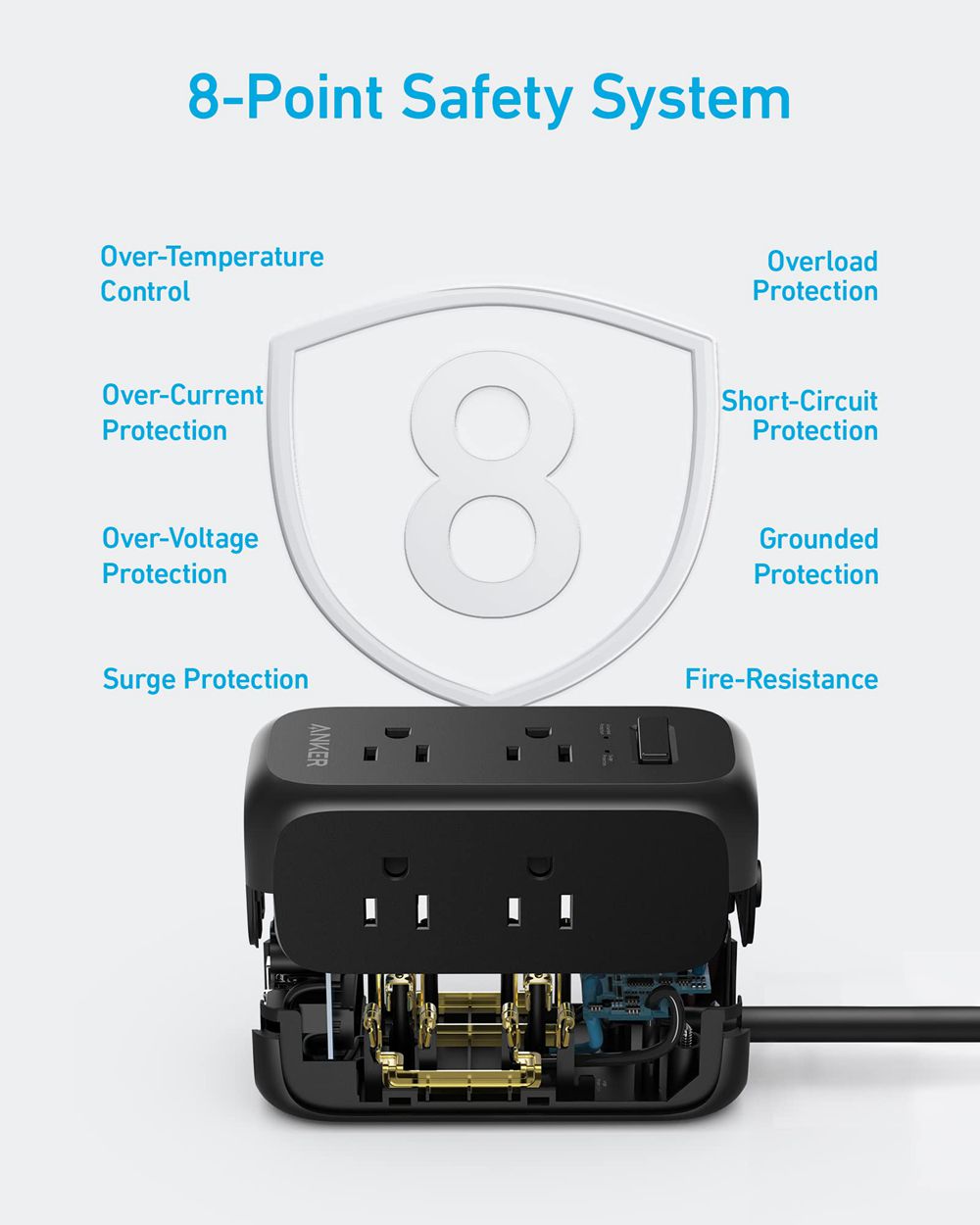 Anker 332 USB Power Strip Negros | Mexico ZSL360812