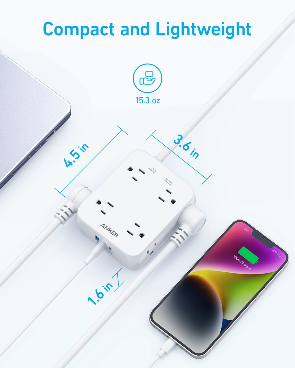 Anker 341 USB Power Strip Blancos | Mexico JTG375296