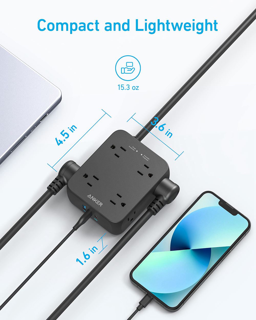 Anker 341 USB Power Strip Negros | Mexico IJS504213