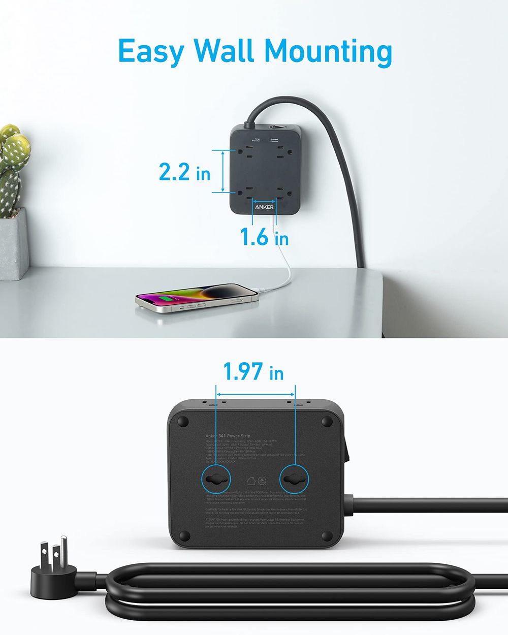 Anker 341 USB Power Strip Negros | Mexico IJS504213