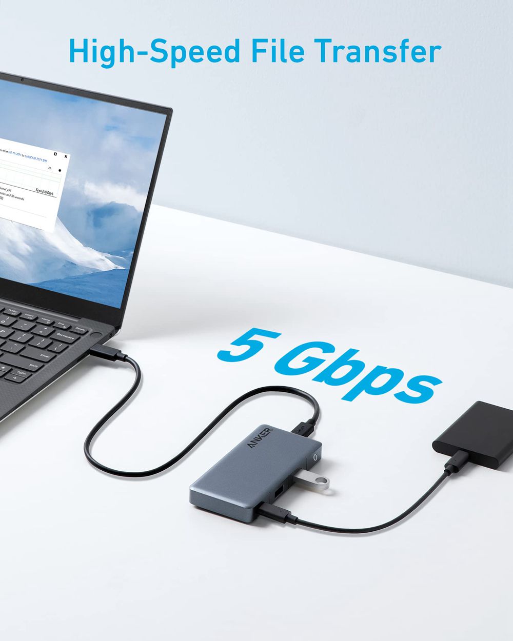 Anker 343 USB-C Hub (7-in-1 Dual 4K HDMI) Grises | Mexico EZL086723