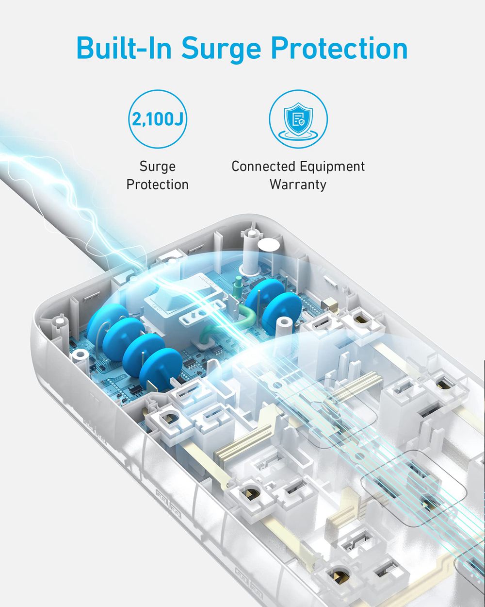 Anker 351 Power Strip Blancos | Mexico SCG502187