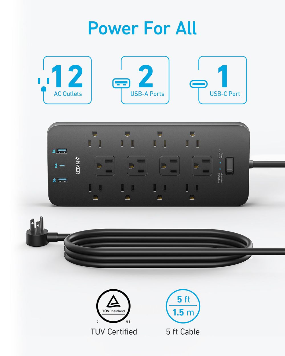 Anker 351 Power Strip Negros | Mexico VFI478916