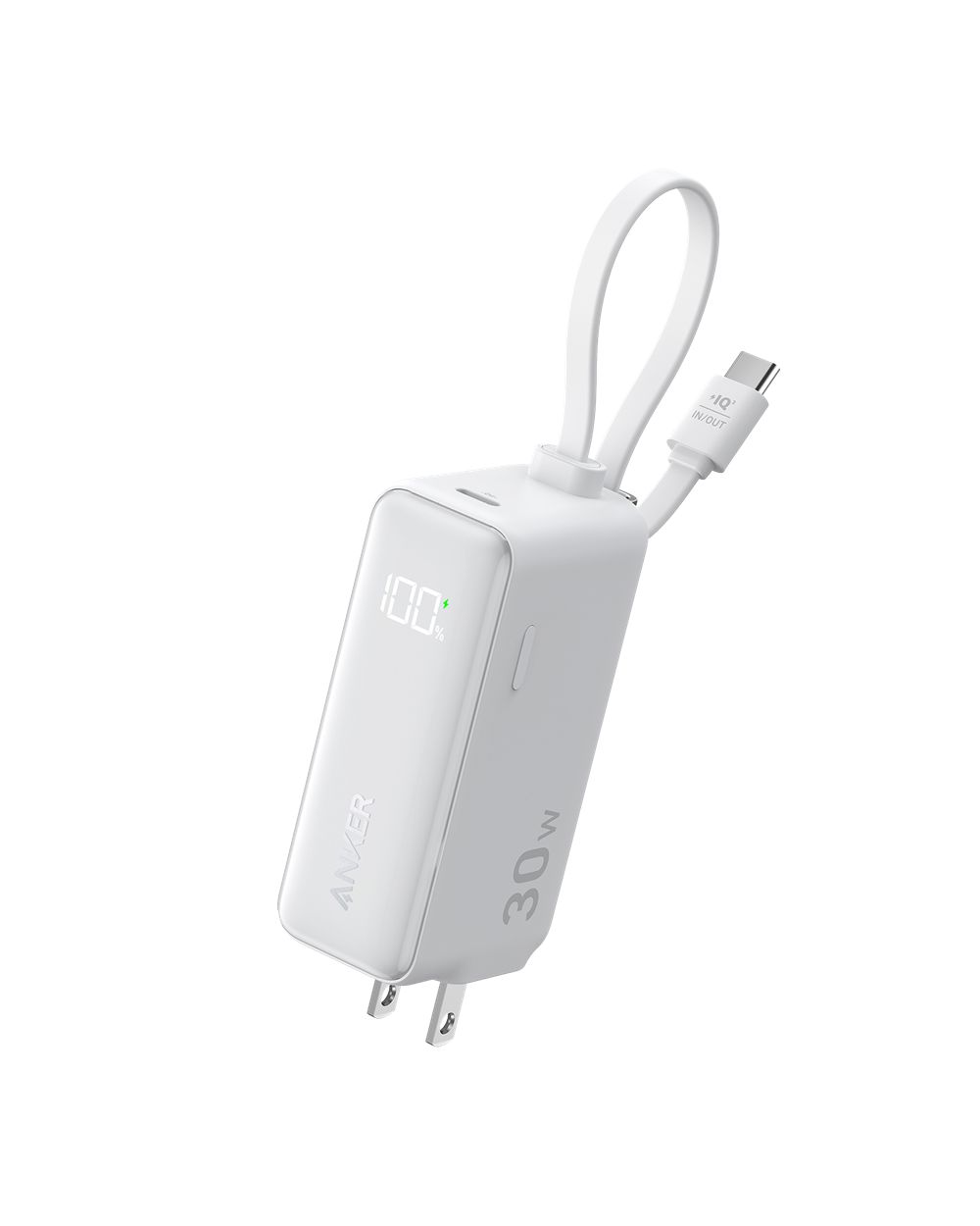 Anker 3-in-1 Power Bank (30W Fusion Built-In USB-C Cable) Blancos | Mexico IYK968523