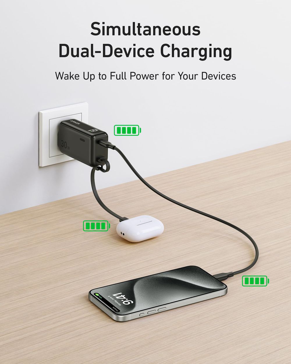 Anker 3-in-1 Power Bank (30W Fusion Built-In USB-C Cable) Morados | Mexico OHF751948