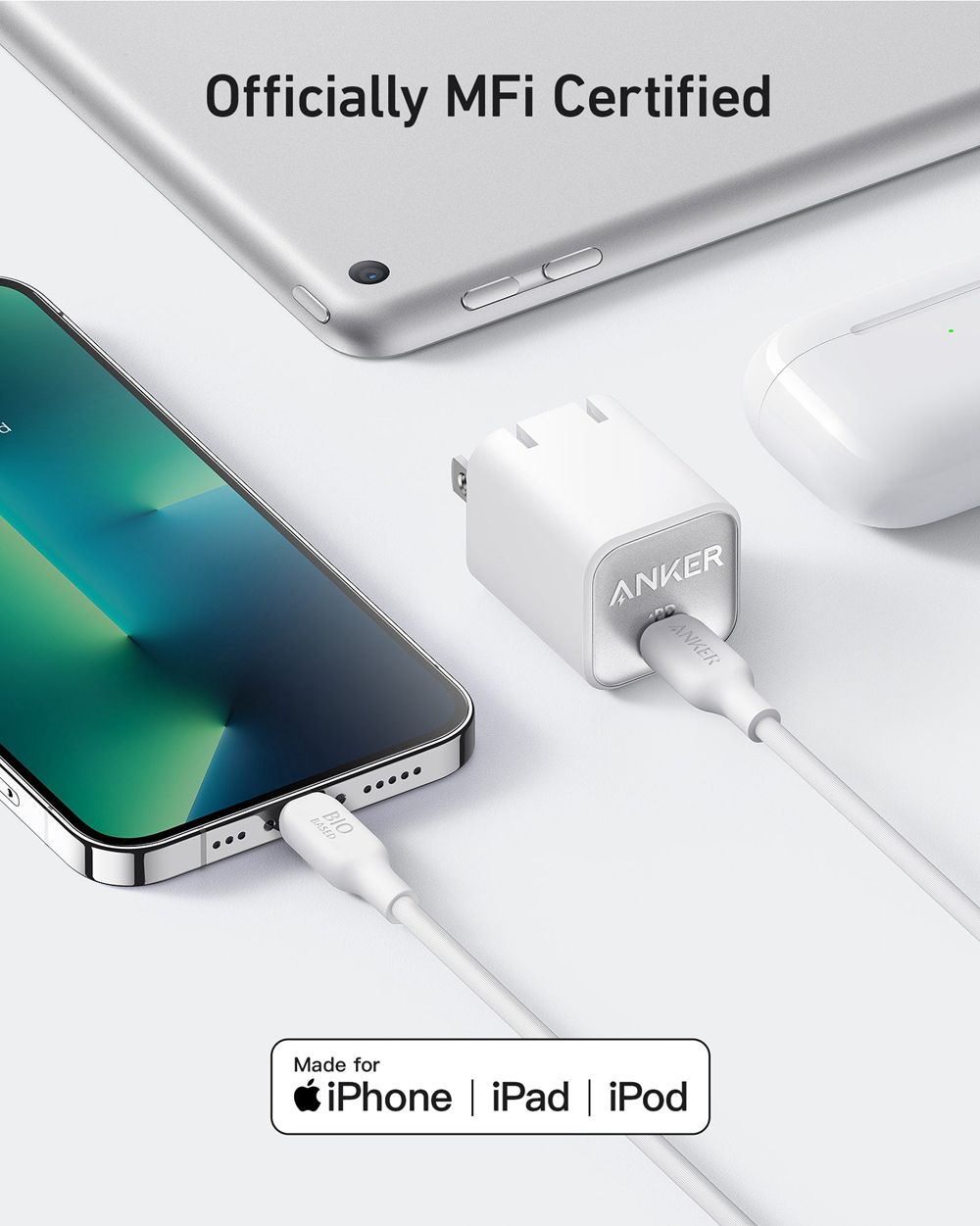 Anker 511 Charger (Nano 3 30W) with 6 ft USB-C to Lightning Cable Blancos | Mexico OYS570268