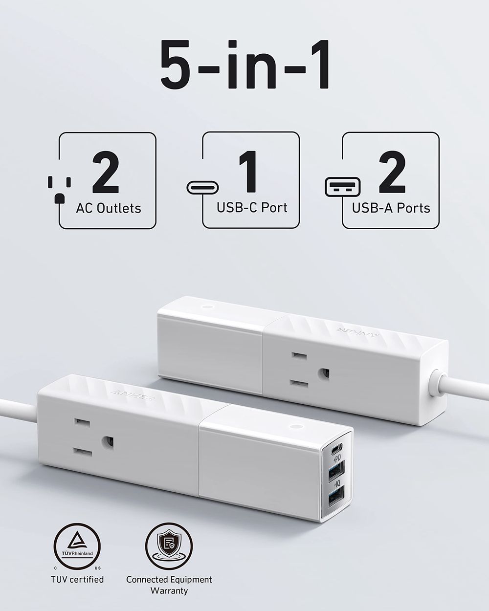 Anker 511 USB Power Strip Blancos | Mexico VZO851694