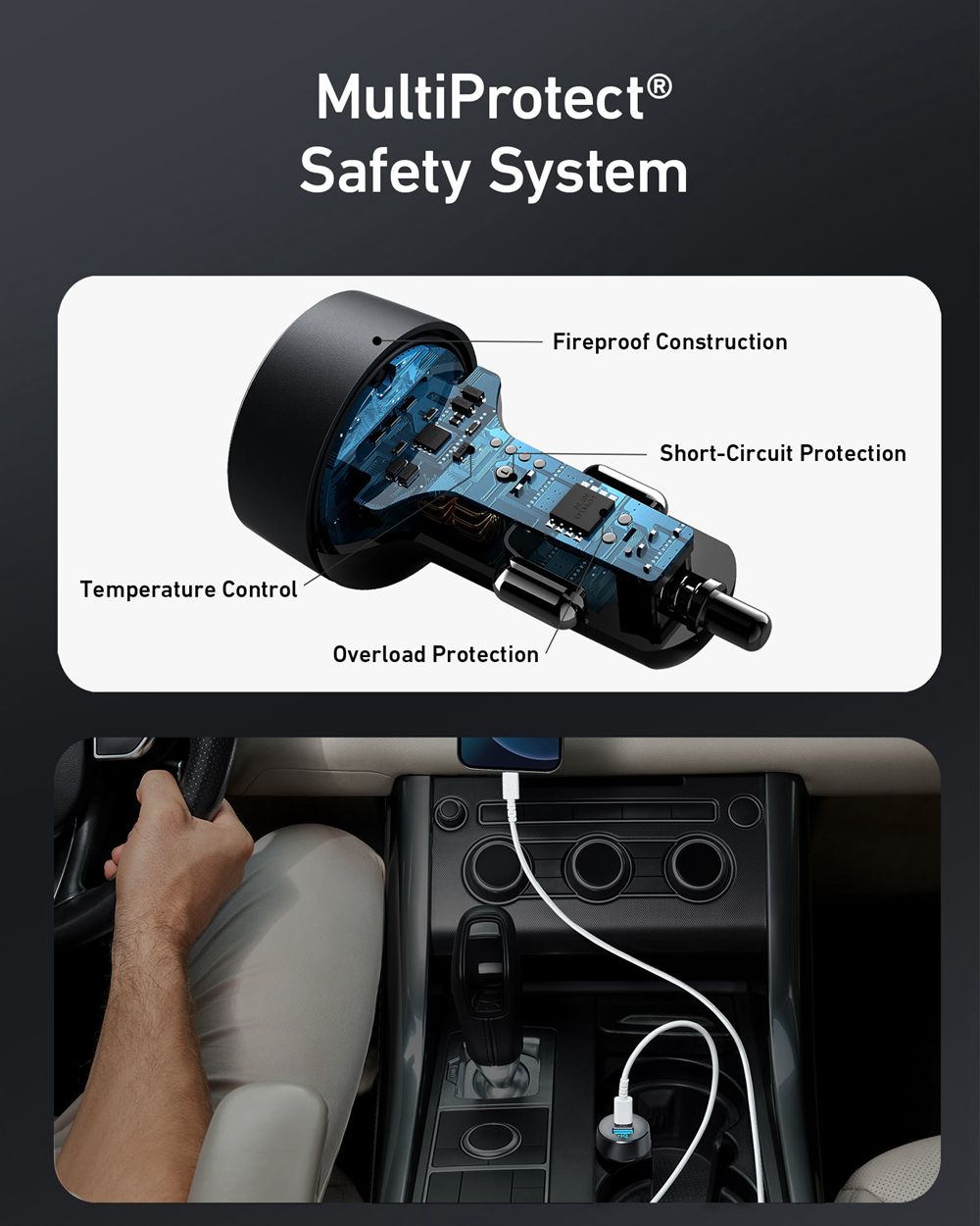 Anker 521 Car Charger (32W) Negros | Mexico NMR104536