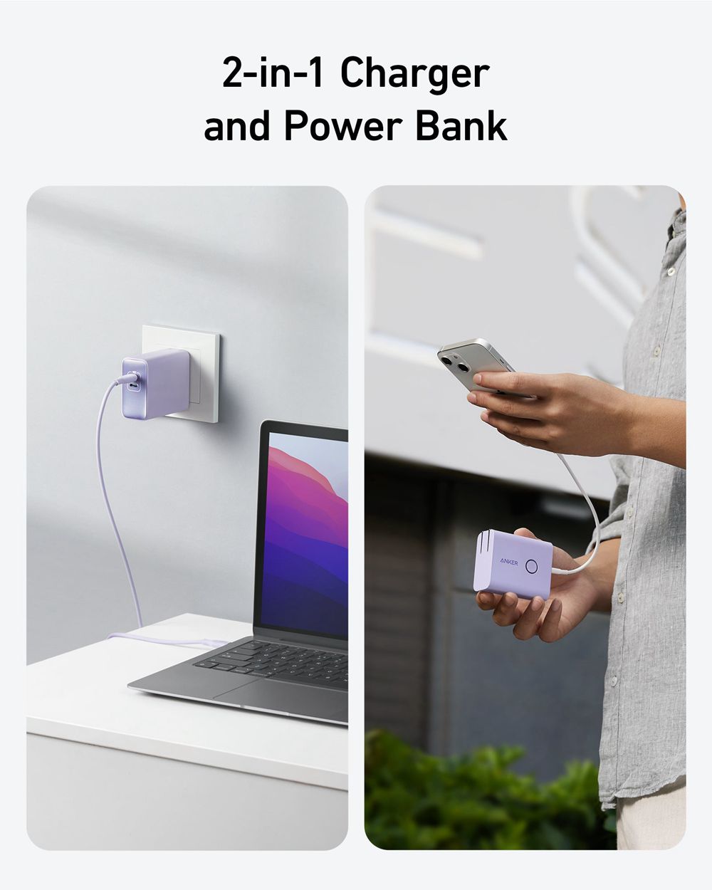 Anker 521 Power Bank (PowerCore Fusion 45W) Morados | Mexico RNX863510