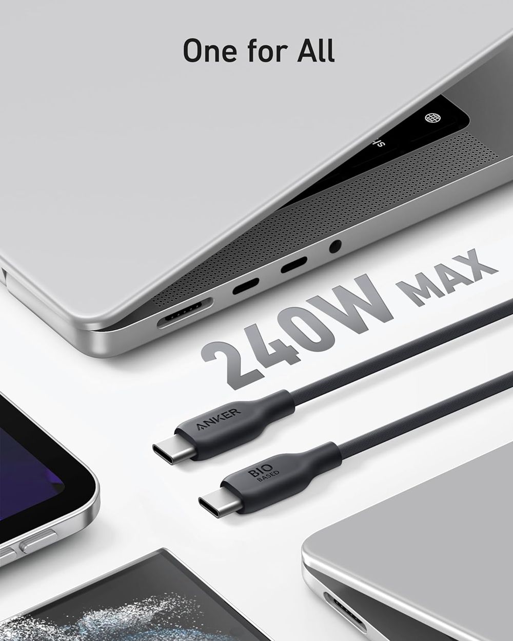 Anker 525 Charging Station and 543 USB-C to USB-C Cable (Bio-Based 6ft) Negros | Mexico TJY648912