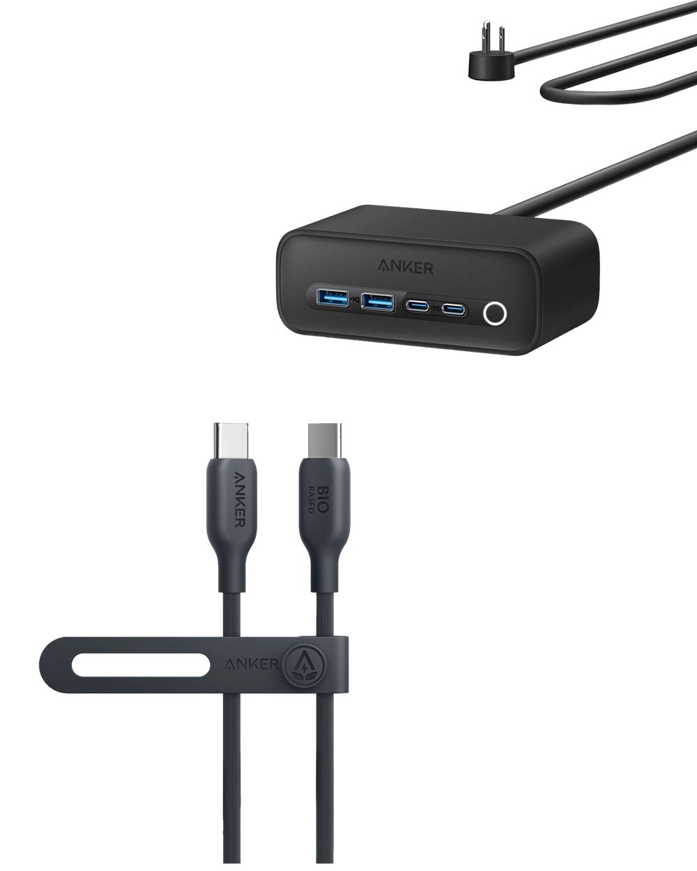 Anker 525 Charging Station and 543 USB-C to USB-C Cable (Bio-Based 6ft) Negros | Mexico TJY648912