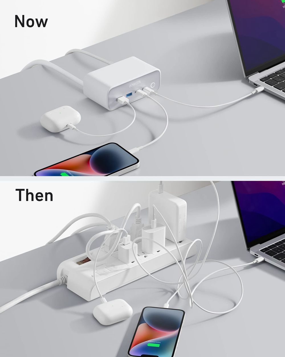 Anker 525 Charging Station and 543 USB-C to USB-C Cable (Bio-Based 6ft) Blancos | Mexico ONG875946