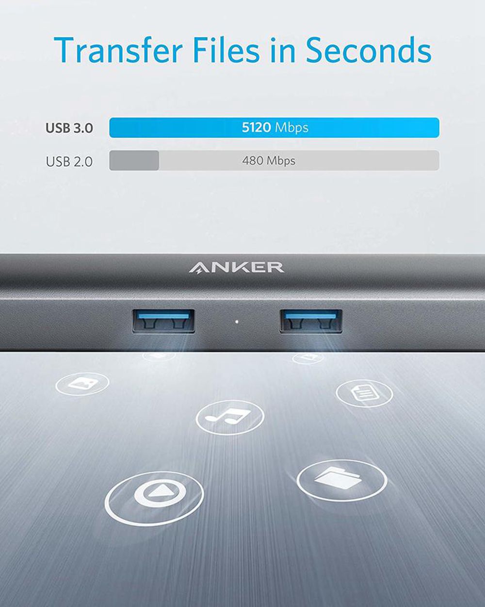 Anker 533 USB-C Hub (5-in-1 Slim) Grises | Mexico LXN380195