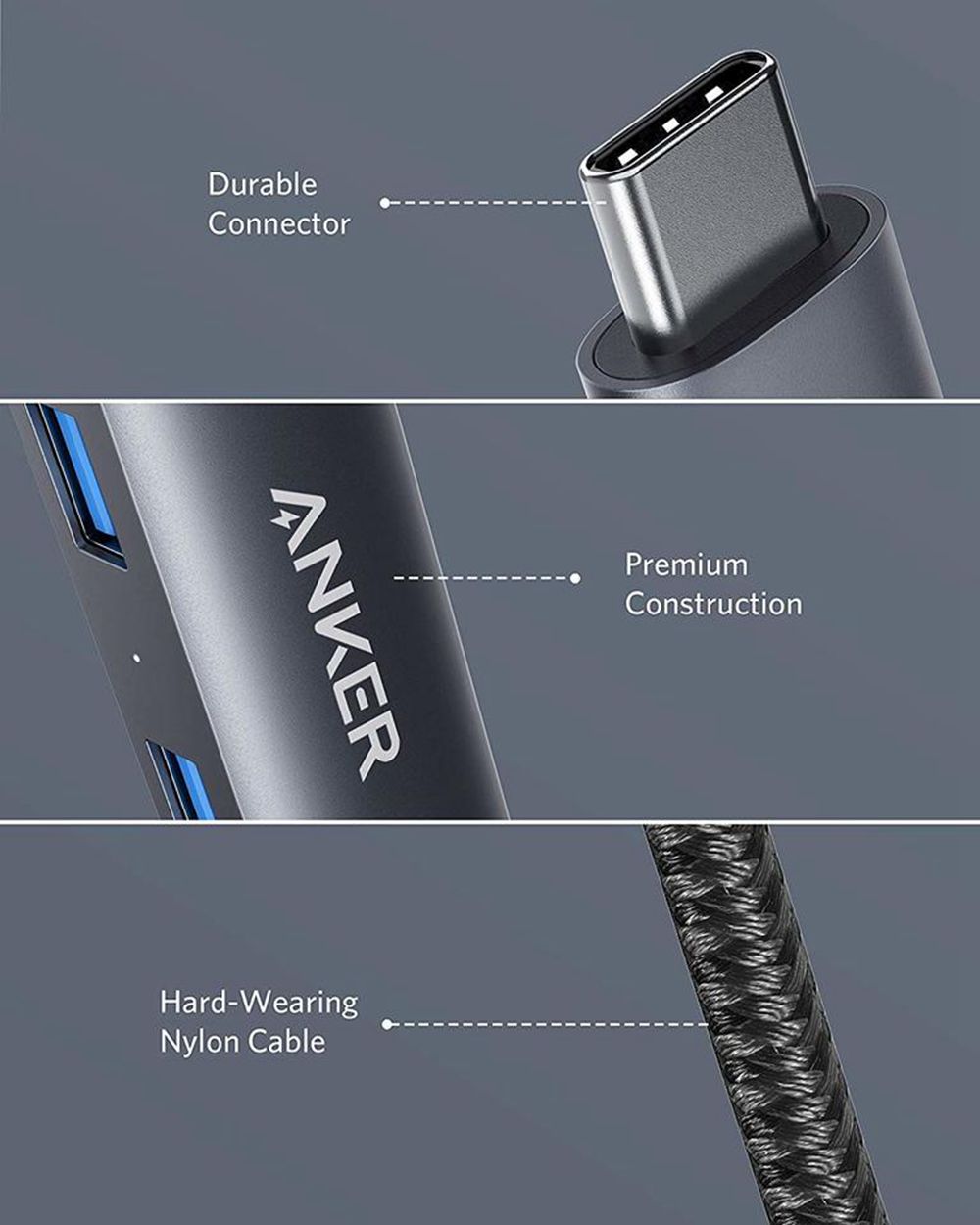Anker 533 USB-C Hub (5-in-1 Slim) Grises | Mexico LXN380195