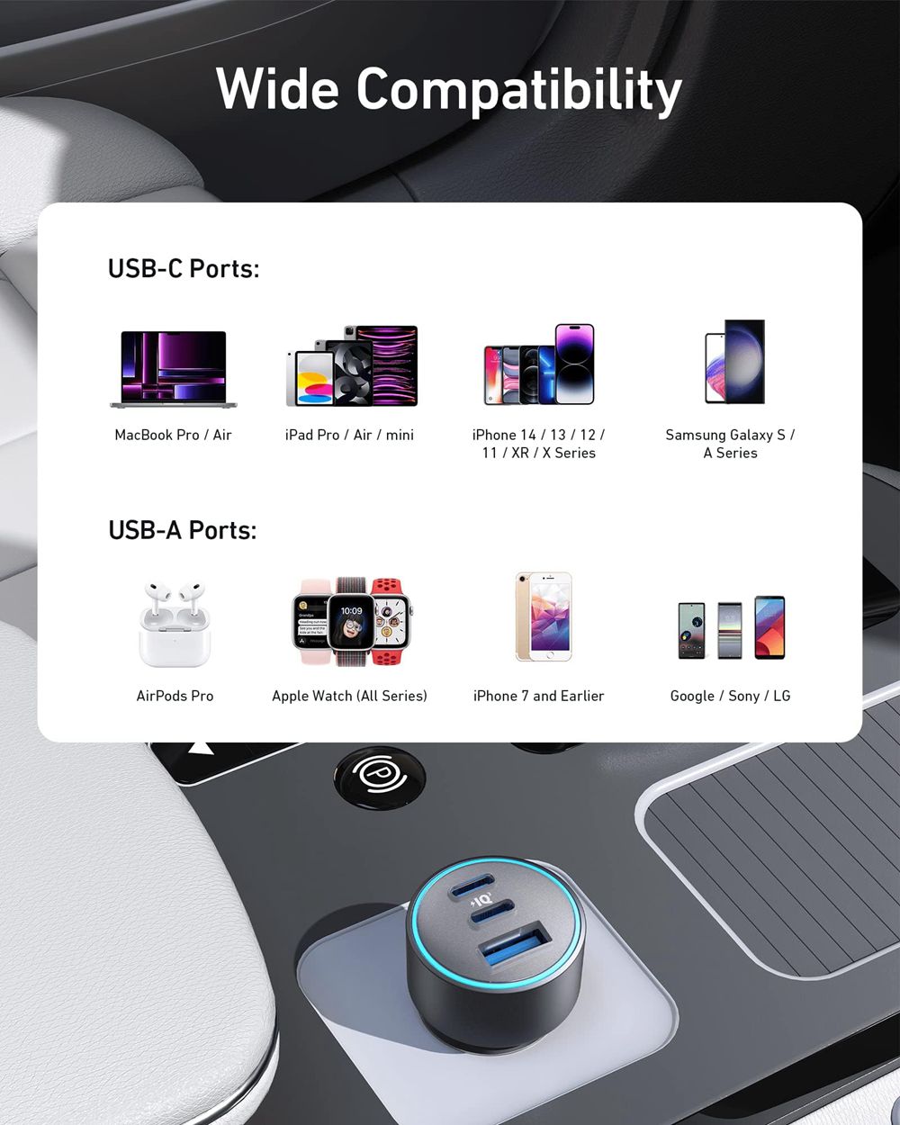 Anker 535 Car Charger (67W) Grises | Mexico FGK479205