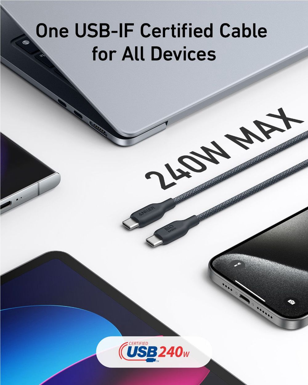 Anker 543 USB-C to USB-C Cable (Bio-Braided) Negros | Mexico ZDR862947