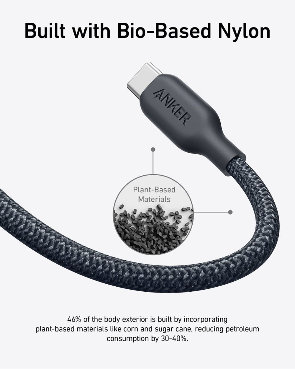 Anker 543 USB-C to USB-C Cable (Bio-Braided) Negros | Mexico ZDR862947