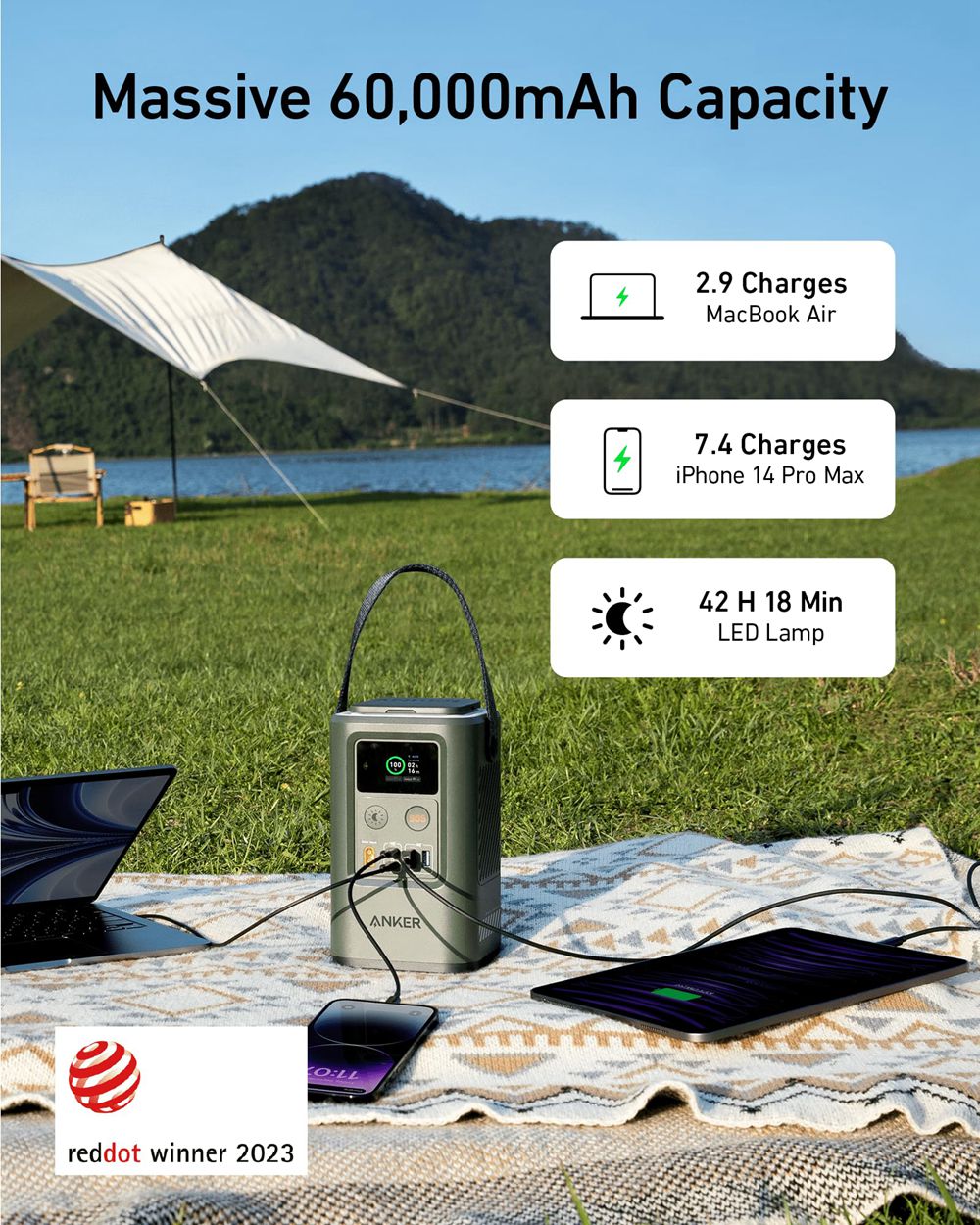 Anker 548 Power Bank - The Ultimate Camping Power Bank with USB-C and 60000mAh Capacity Verdes | Mexico GWT718509