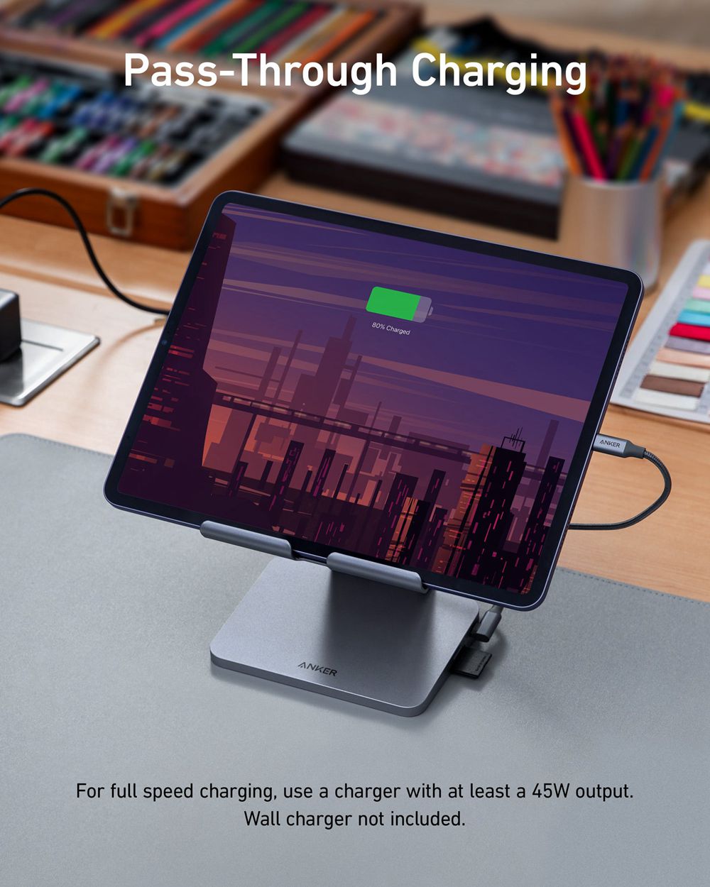 Anker 551 USB-C Hub (8-in-1 Tablet Stand) Grises | Mexico QJO657081