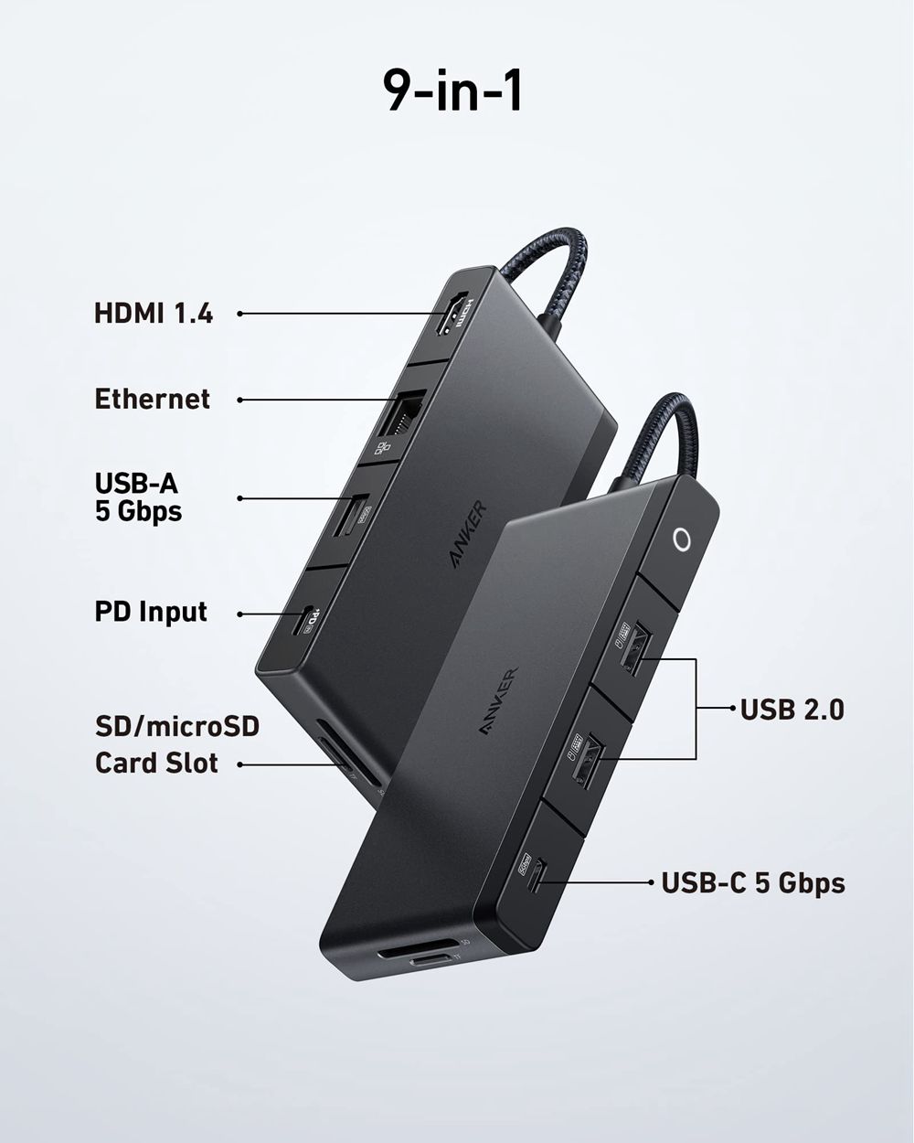 Anker 552 USB-C Hub (9-in-1 4K HDMI) Negros | Mexico JCH562384