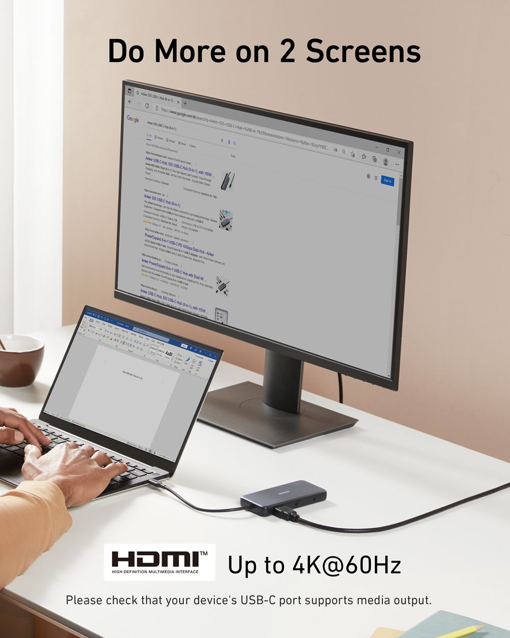Anker 555 USB-C Hub (8-in-1) Grises | Mexico BAT395487