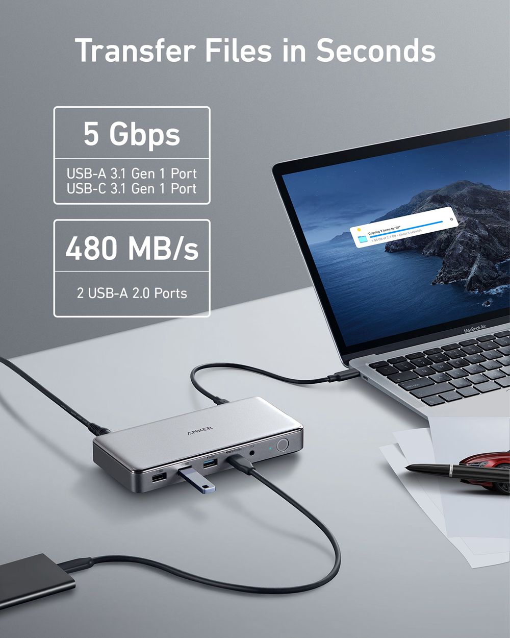 Anker 563 USB-C Docking Station (10-in-1) Plateados | Mexico EMA736042