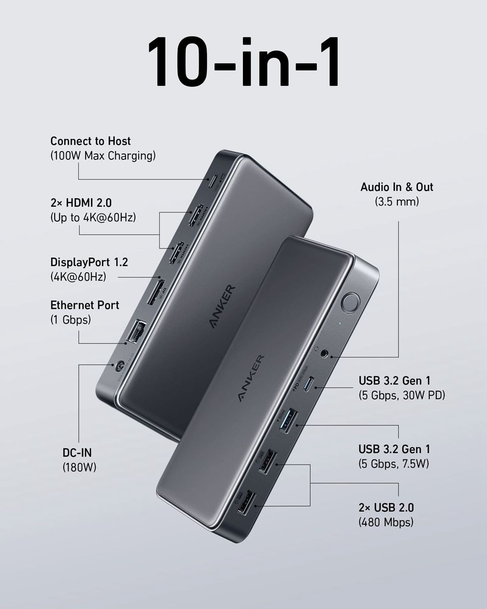 Anker 564 USB-C Docking Station (10-in-1) Negros | Mexico HLT357206