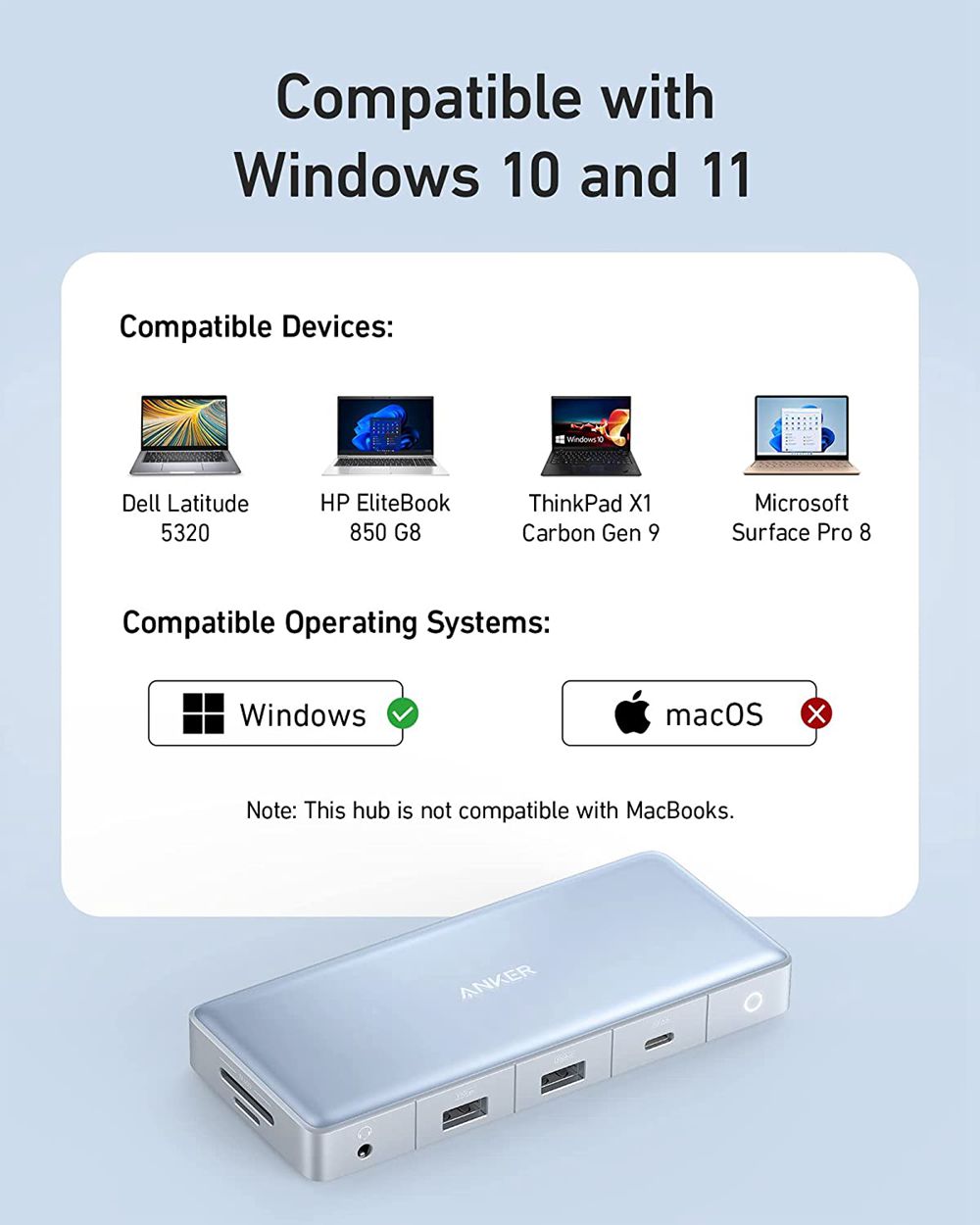 Anker 575 USB-C Hub (12-in-1 Dual HDMI DP) Plateados | Mexico NAB847106