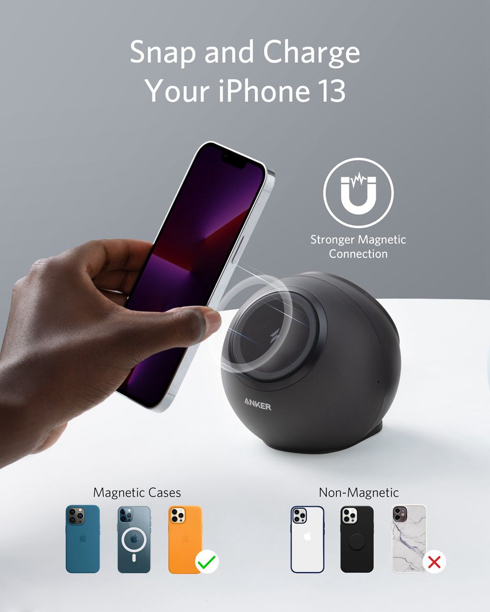 Anker 637 Magnetic Charging Station (MagGo) Grises | Mexico FHU231065