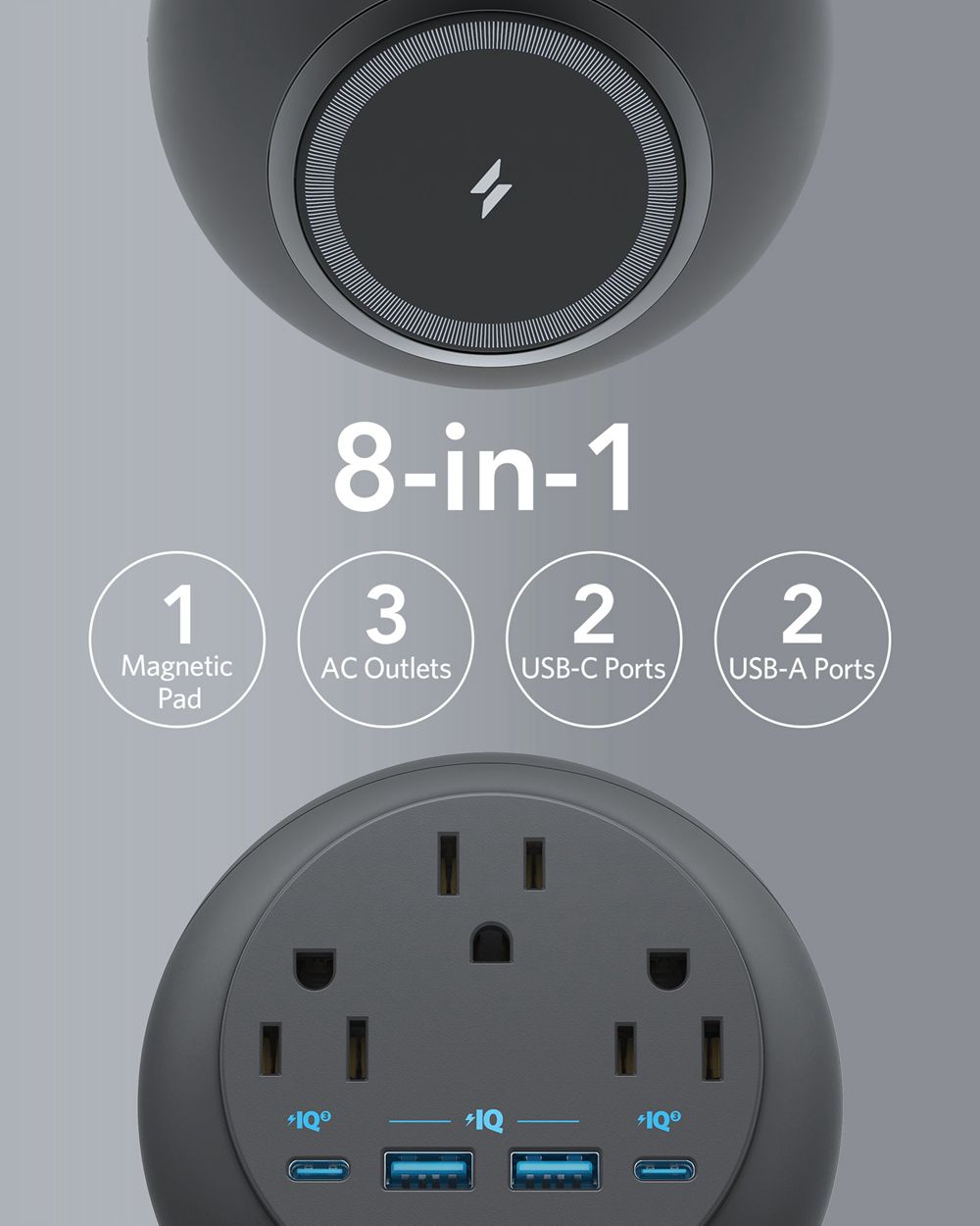 Anker 637 Magnetic Charging Station (MagGo) Grises | Mexico FHU231065