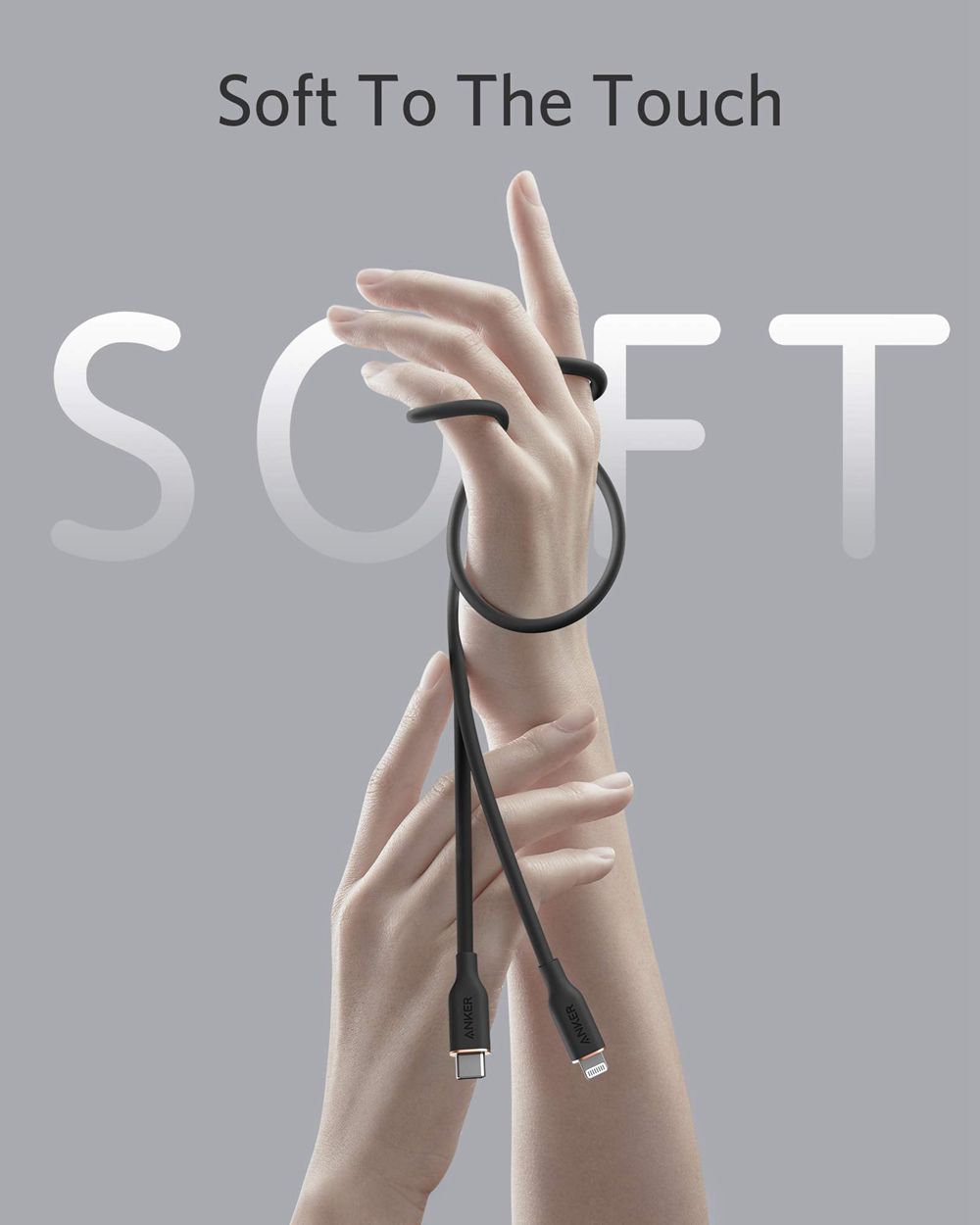 Anker 641 USB-C to Lightning Cable (Flow Silicone) Negros | Mexico MSH653241