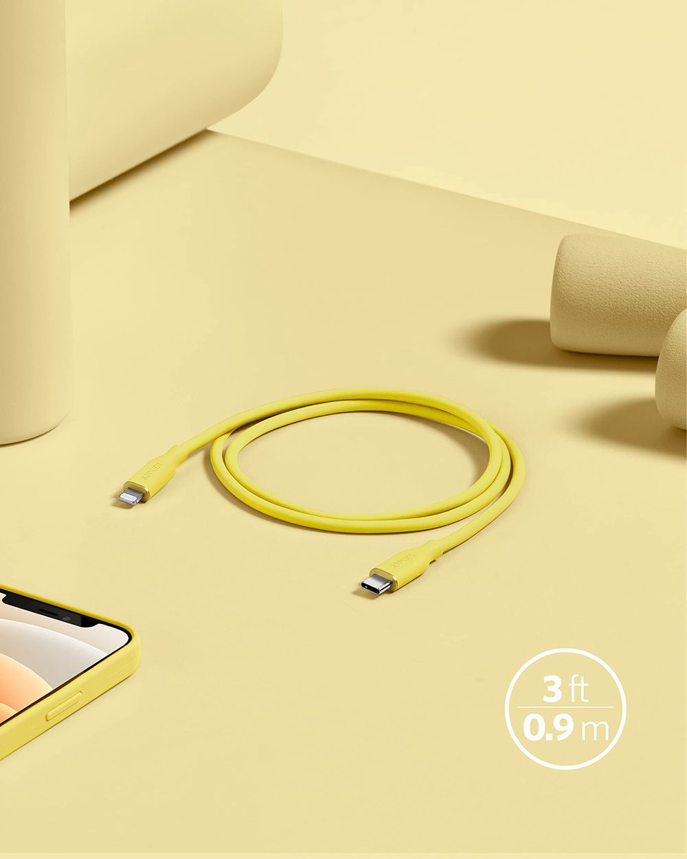 Anker 641 USB-C to Lightning Cable (Flow Silicone) Amarillos | Mexico TBR582617