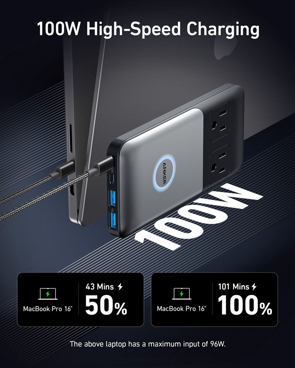 Anker 727 Charging Station (GaNPrime 100W) Negros | Mexico CQX592704