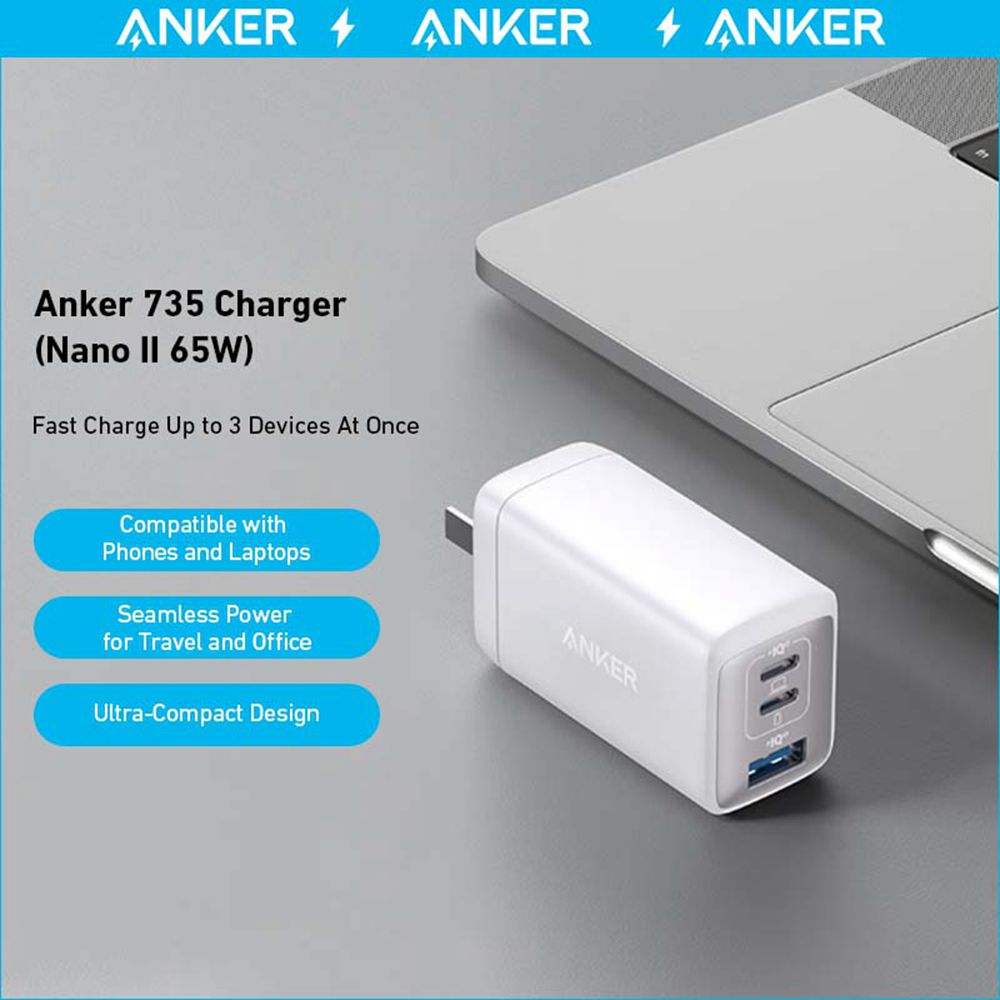 Anker 735 Charger (Nano II 65W) Negros | Mexico EAP028651