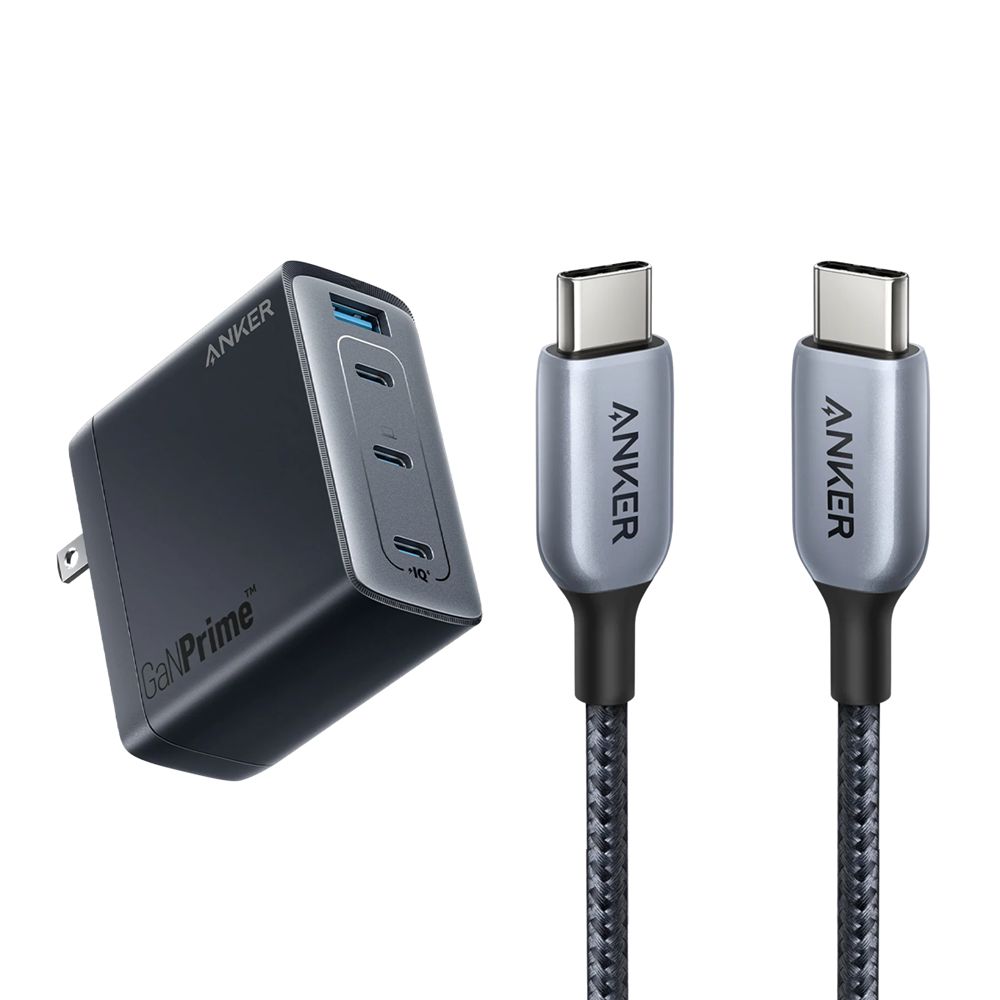 Anker 747 Charger (GaNPrime 150W) and 765 USB-C to USB-C Cable (240W Nylon) Negros | Mexico CAV296471