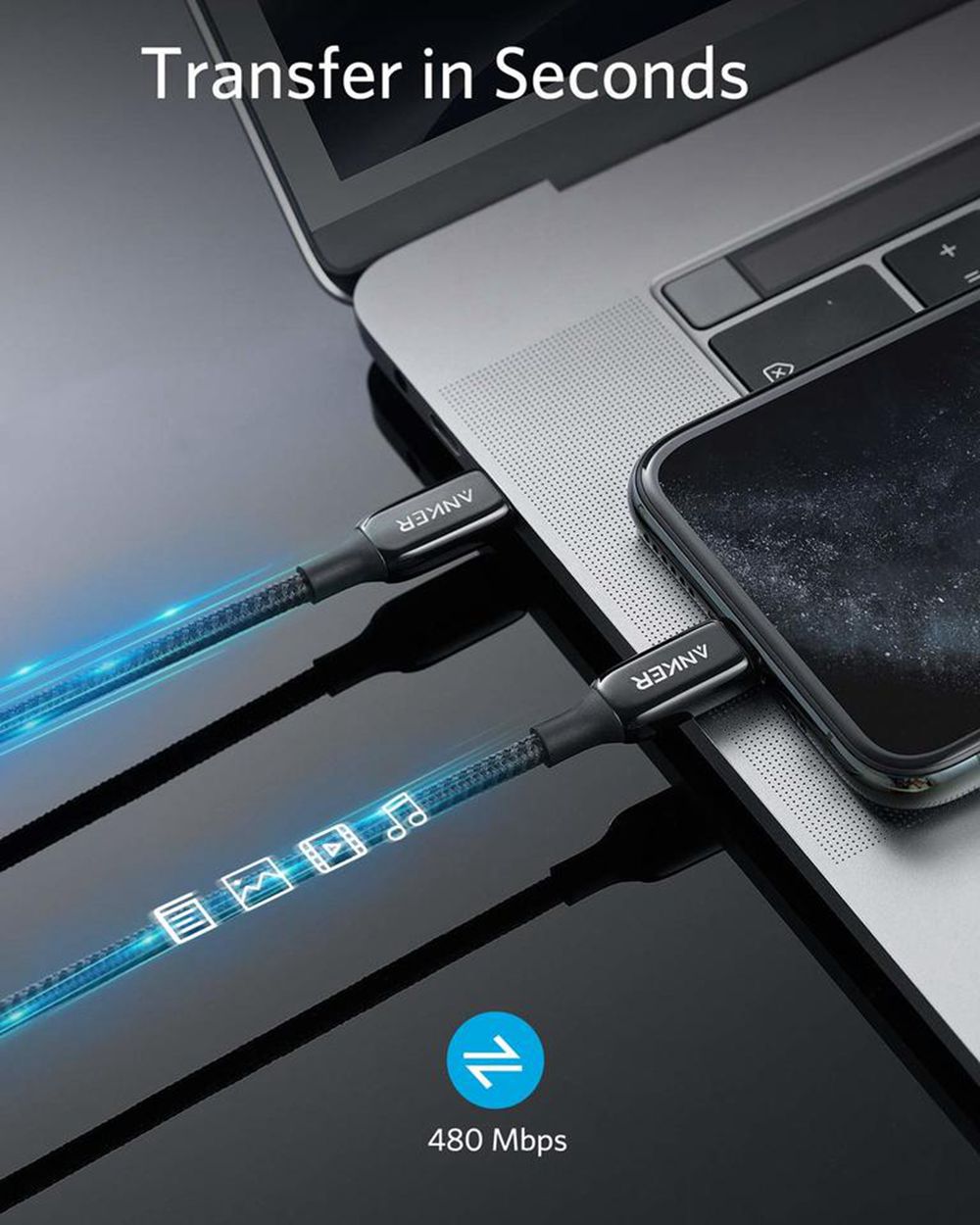 Anker 762 USB-C to Lightning Cable (3 ft / 6 ft Nylon) Negros | Mexico ISX580693