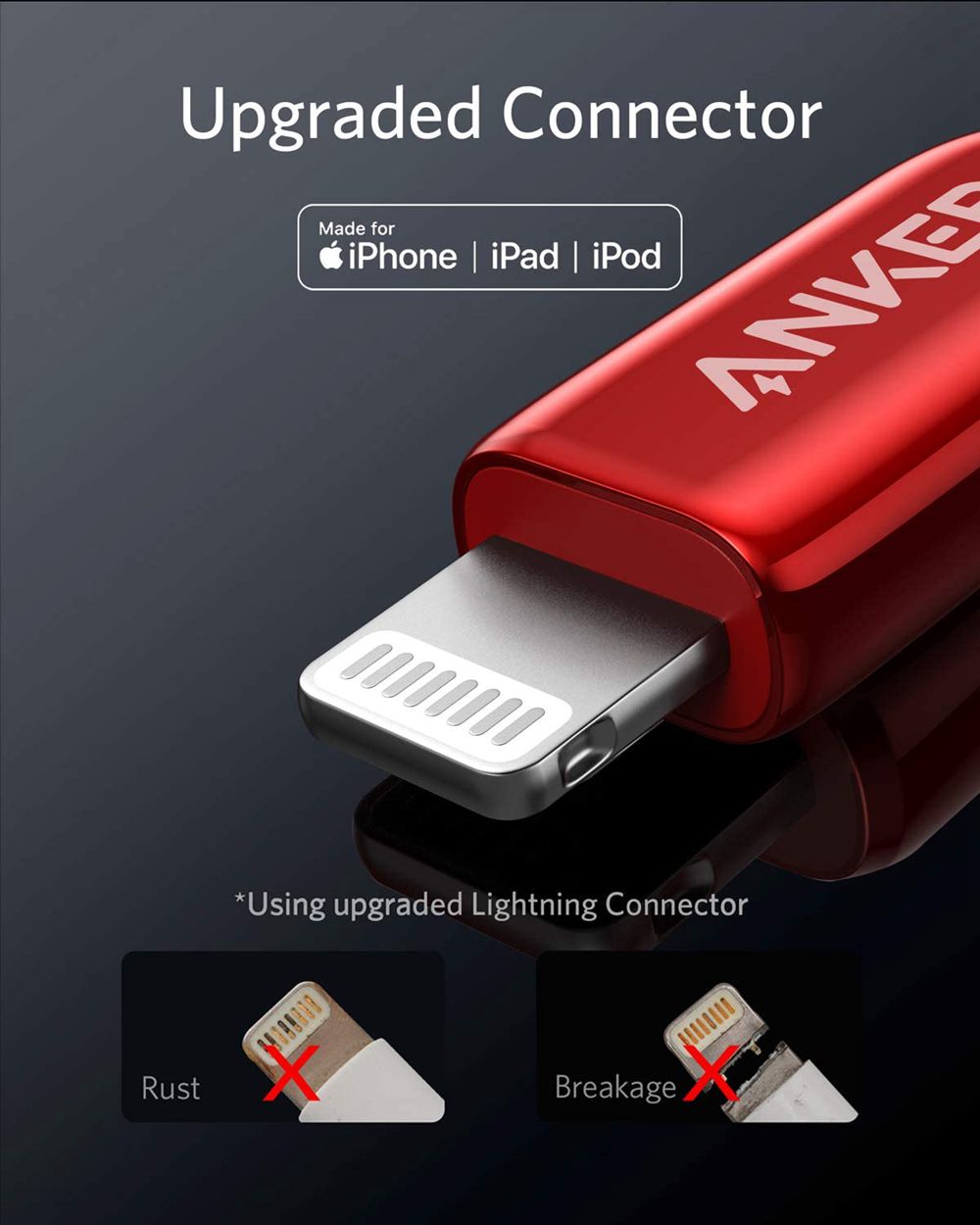 Anker 762 USB-C to Lightning Cable (3 ft / 6 ft Nylon) Rojos | Mexico RCF602937