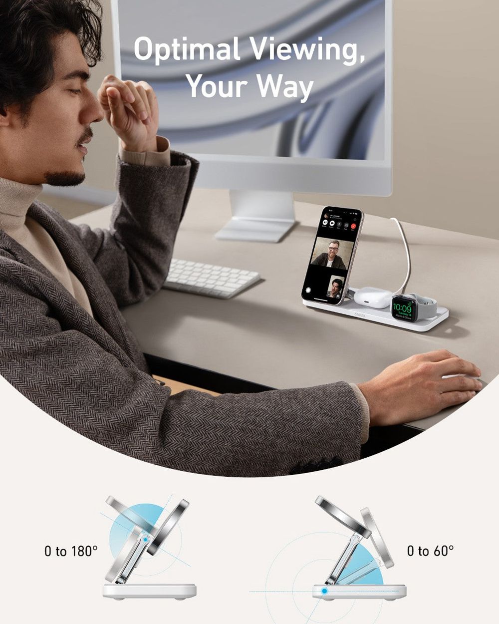 Anker MagGo Wireless Charging Station (3-in-1 Pad) Blancos | Mexico ILE046378