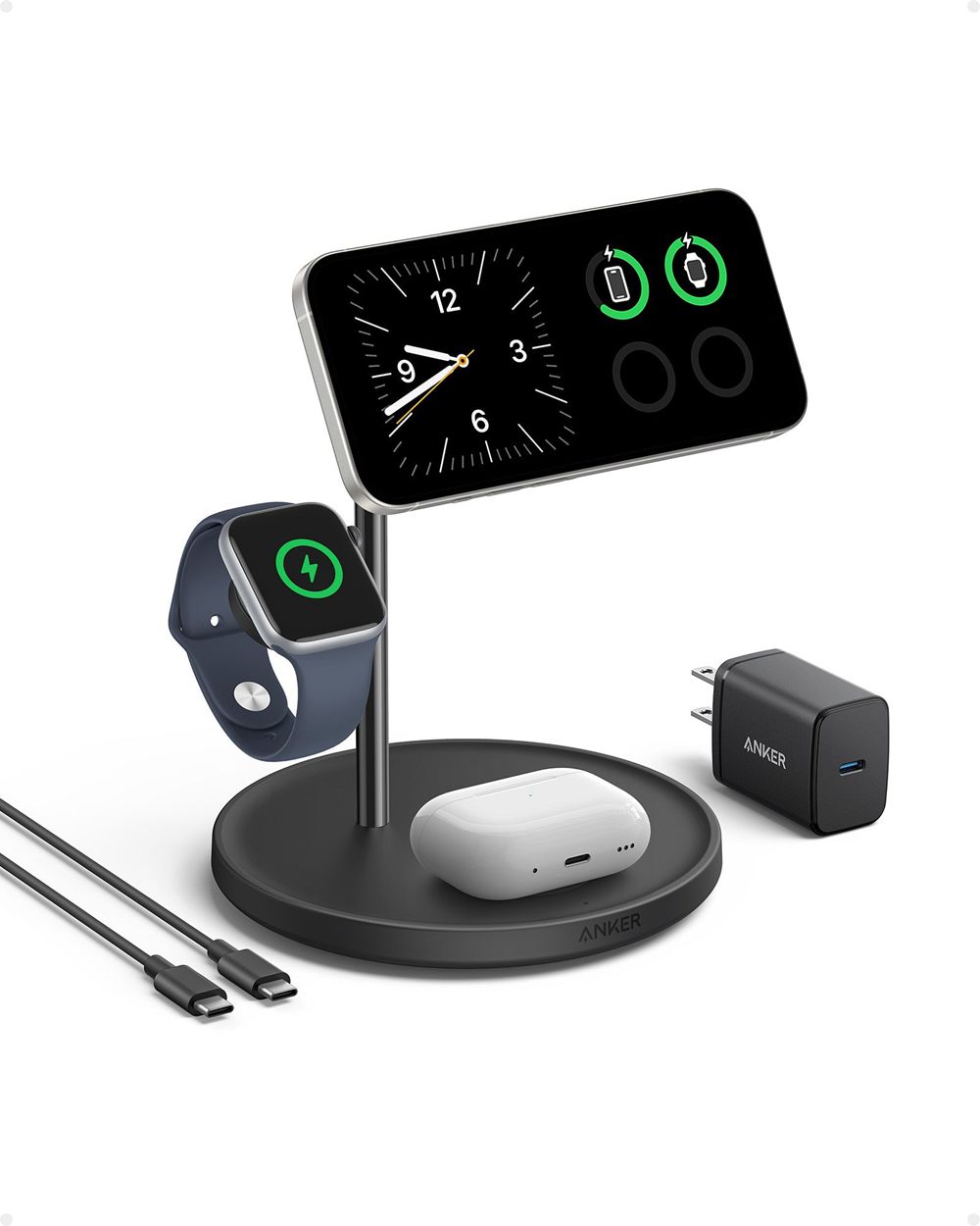 Anker MagGo Wireless Charging Station (3-in-1 Stand) Negros | Mexico VHE563471