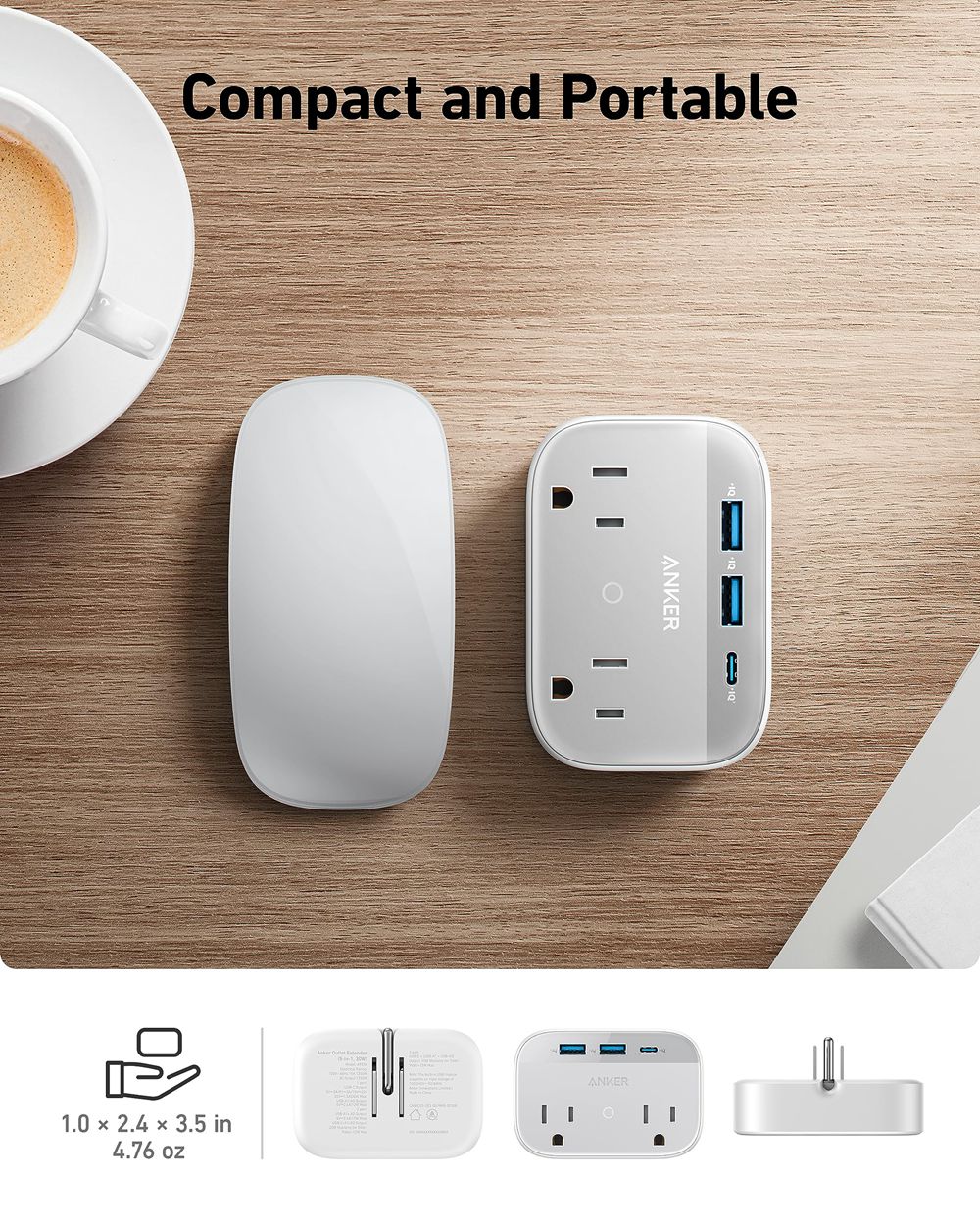 Anker Outlet Extender (5-in-1 30W) Blancos | Mexico DYJ643857